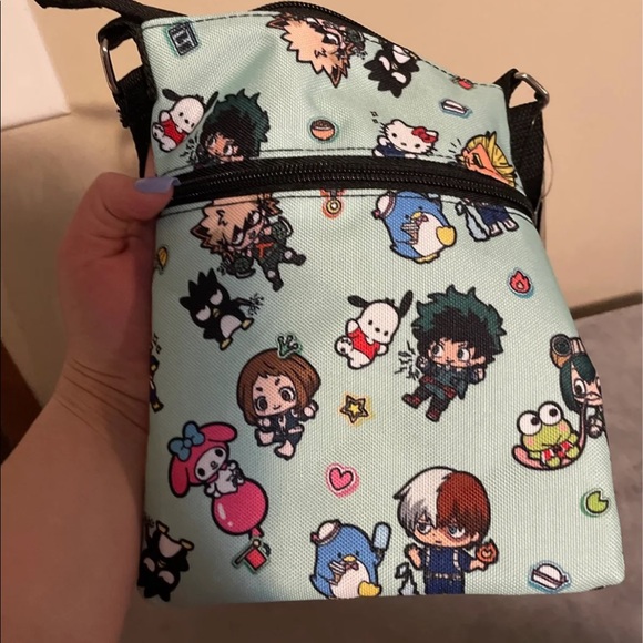 BIOWORLD My Hero Academia X Hello Kitty And Friends Passport Crossbody Bag - Picture 4 of 6
